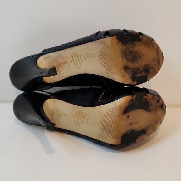 Marc Fisher Stappy Open Toe Heels Black Women's Sz 8M NICE! - Picture 7 of 15